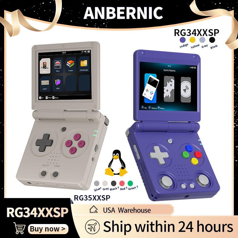 Retro Gaming N64 - Anbernic RG34XXSP RG35XXSP フリップ式携帯ゲーム機 IPSスクリーン Linux