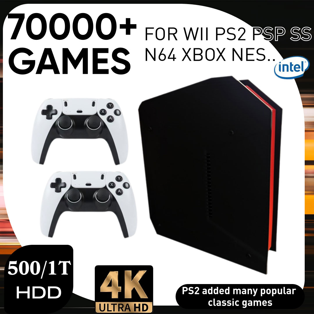 Retro Gaming N64 - X4 レトロビデオゲームコンソール、1Tデュアルシステム、I3-3110M CPU搭載、PS2/PSP/WII/N64/DC/SS対応、子供向けゲームギフト、男性向けギフト