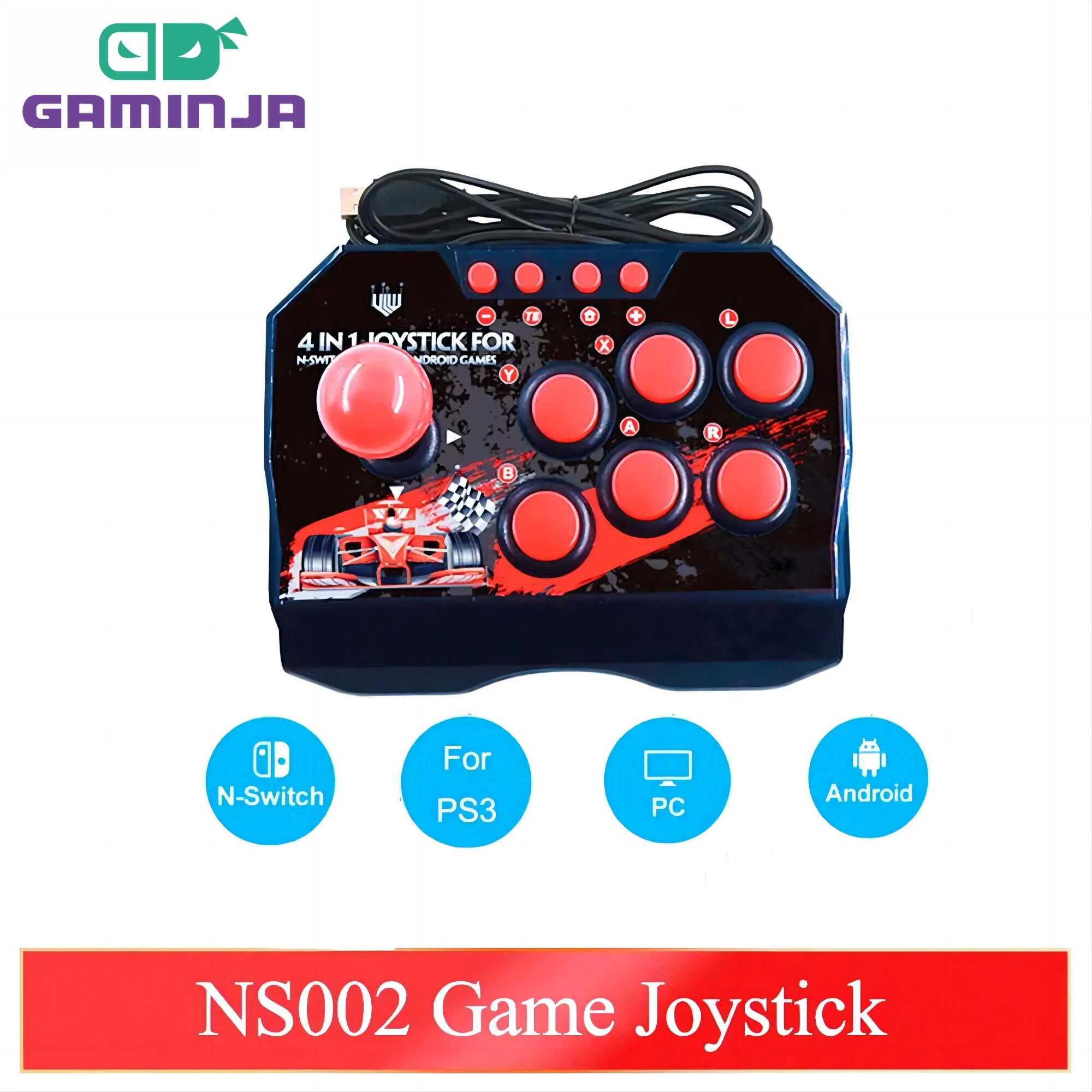 Raspberry Pi Retropie - Gaminja ns002 4 in 1レトロなアーケードコンソールゲームジョイスティックロッカー戦闘コントローラー任天堂スイッチps3 pc
