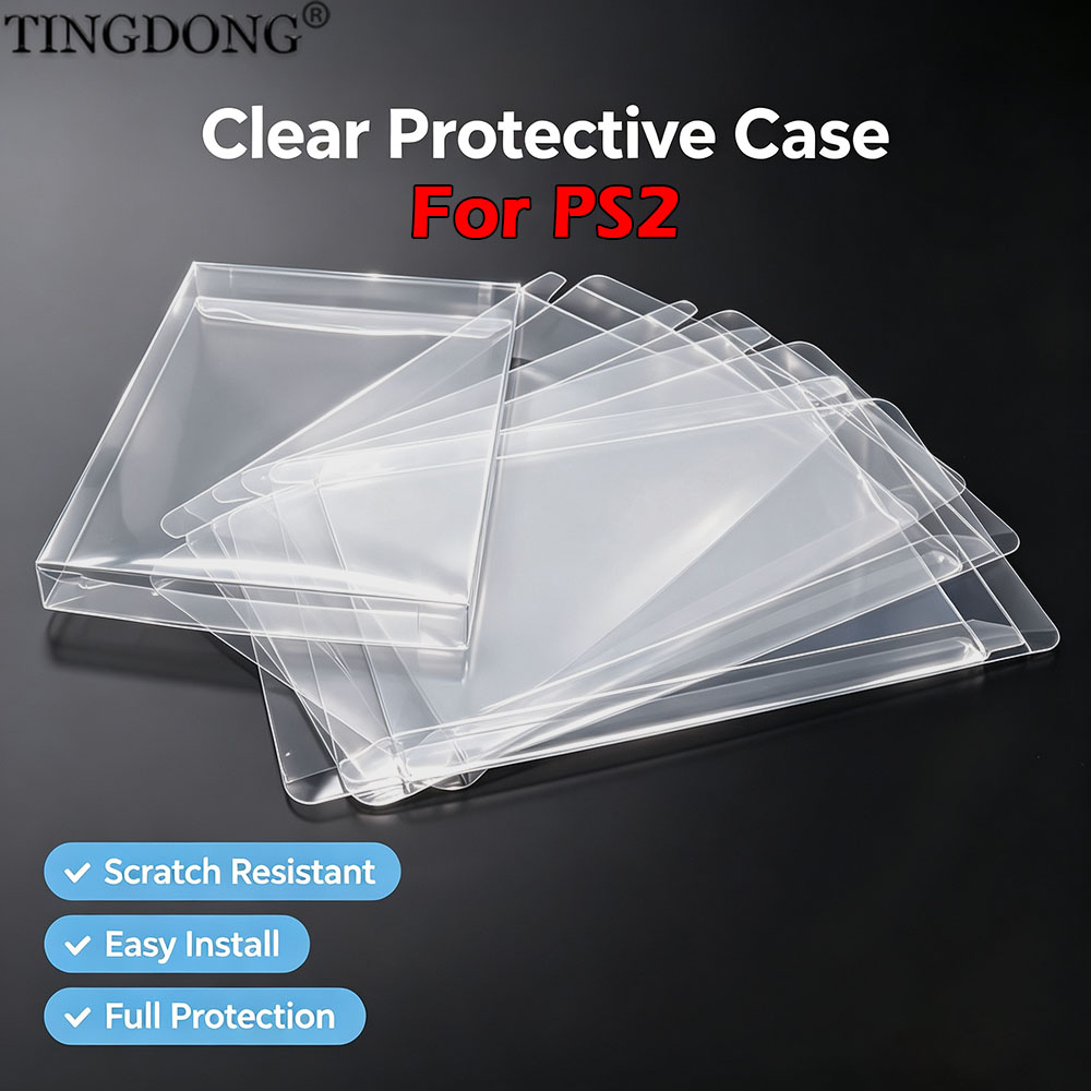 Game Cartridge Case - 1-10個入り 透明PET保護ケース PS2ゲームボックス用 傷防止 透明ディスプレイ収納シェル カートリッジボックスコレクション