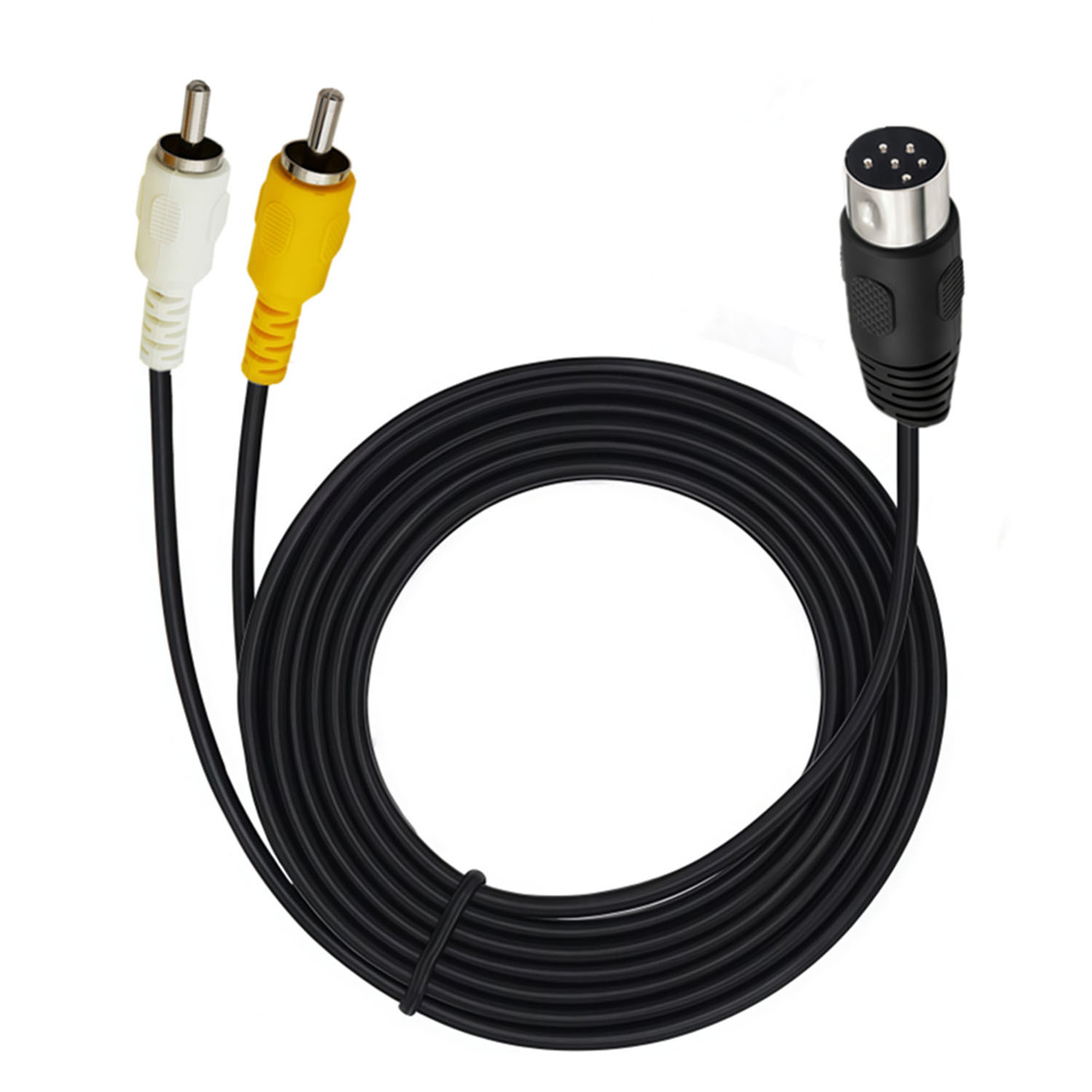 Retro Gaming Cables - 複合AV信号ケーブル DIN 6ピンオス-デュアル2 RCAオス レトロゲーム機 車載リアビューカメラ