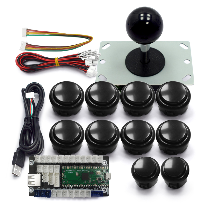 Raspberry Pi Retropie - コピーサンワアーケードゲームDIYキット 8方向ジョイスティック プッシュボタン USBボード PC 360