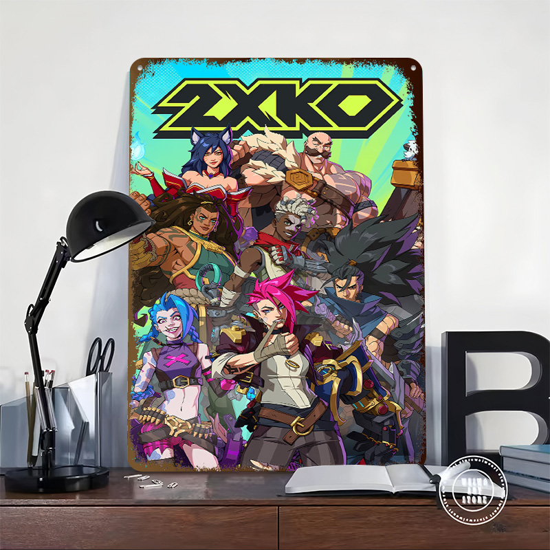 2XKO 格闘ゲームアートブリキポスター カスタマイズされた - Retro Poster Gaming のレビューと価格