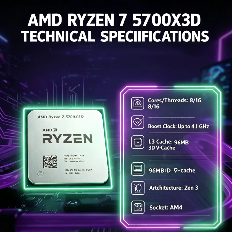 新しいAMD Ryzen 7 5700X3D R7 5700 - Amd Cpu Ryzen 7 のレビューと価格