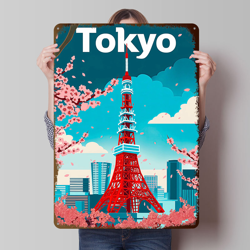東京旅行ブリキポスターカスタムウォールアートヴィンテージメタ - Retro Gaming Tokyo のレビューと価格