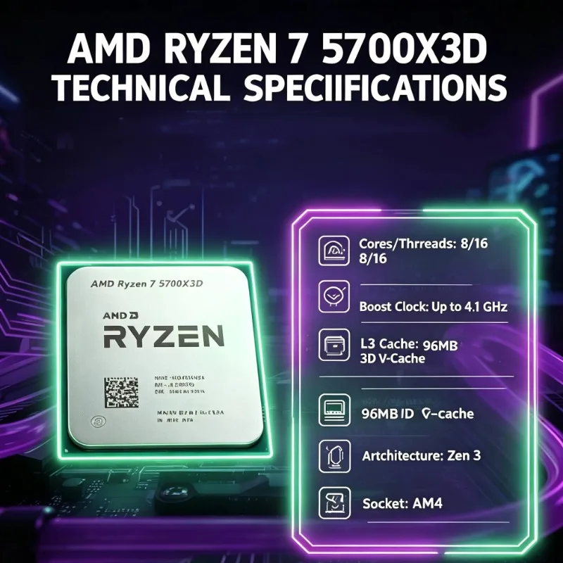 AMD Ryzen 7 5700X3D：8コア16スレッド、 - Amd Cpu Ryzen 7 のレビューと価格