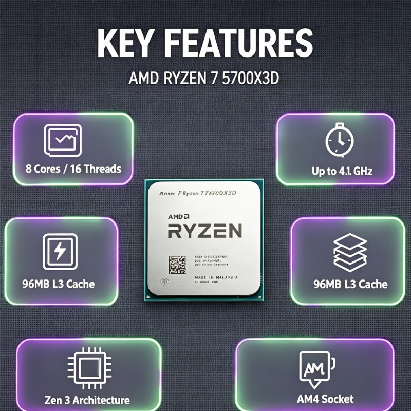 Ryzen 7 5700X3D AM4 バルクCPU 3GH - Amd Cpu Ryzen 7 のレビューと価格