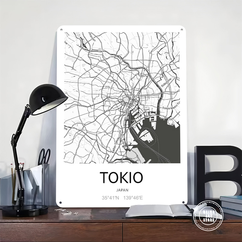 東京市地図プリントポスターカスタマイズされたレトロな壁アート - Retro Gaming Tokyo のレビューと価格